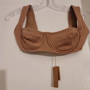 NWT SKIMS SHAPING SWIM UNDERWIRE BIKINI TOP (Xxs & color sienna)
